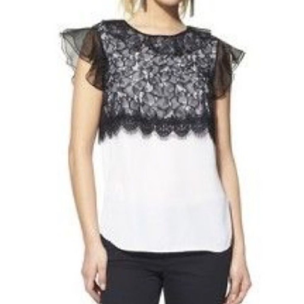 NWT Prabal Gurung For Target Lace Overlay Blouse - XS